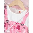 thumbnail image 5 of Mikrdoo 4T Toddler Baby Girls Easter Rabbits Print Eggs Print Fake Two Pieces Bubble Sleee Dress With Satchel 2Pcs Clothes Sets Pink, 5 of 8