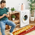 thumbnail image 6 of Ottomanson Non-Slip Rubberback Text 2x5 Laundry Room Runner Rug, 20" x 59" Oval, Red/Yellow, 6 of 7