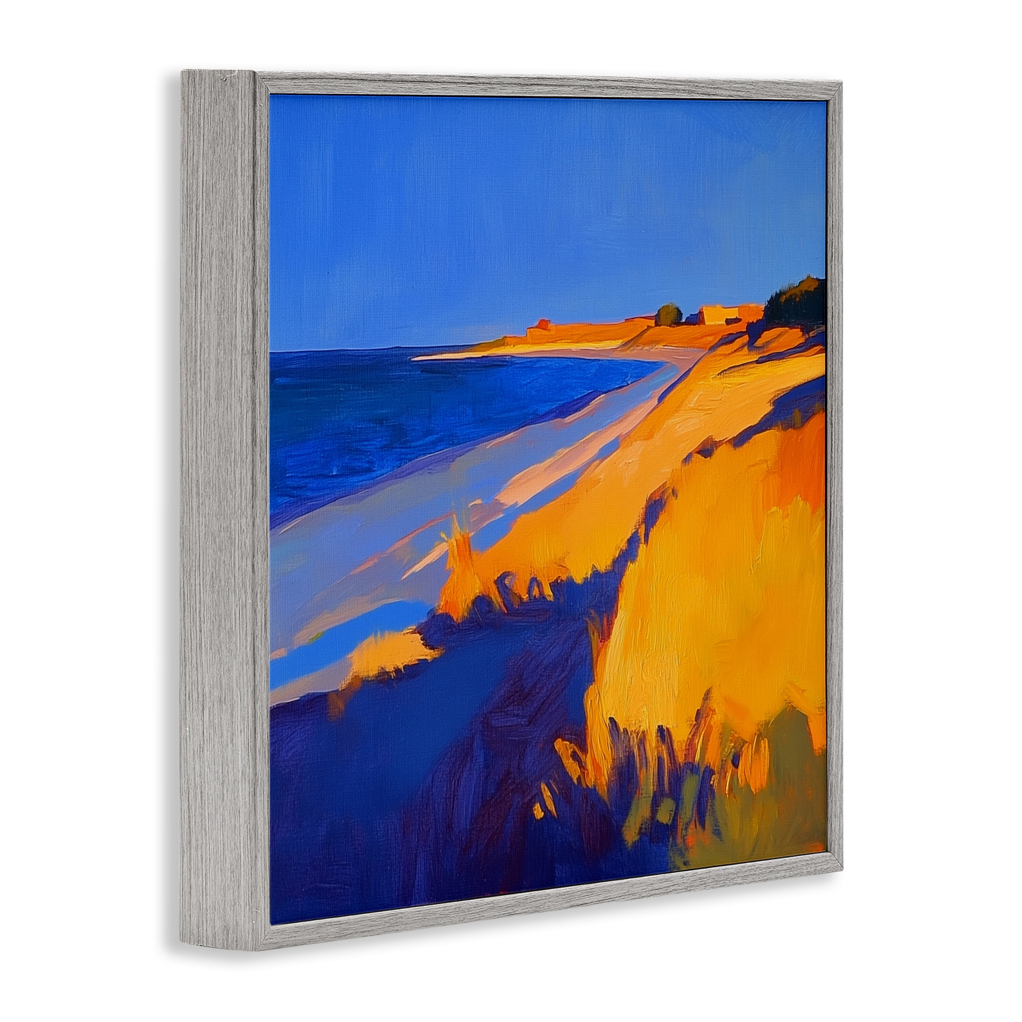 Stupell Industries Complimentary Coast Seascape Gray Framed Giclee Art, design by Walker Noble