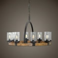 thumbnail image 2 of Uttermost Atwood 8-Light Steel Wagon Wheel Chandelier in Black/Bronze, 2 of 6