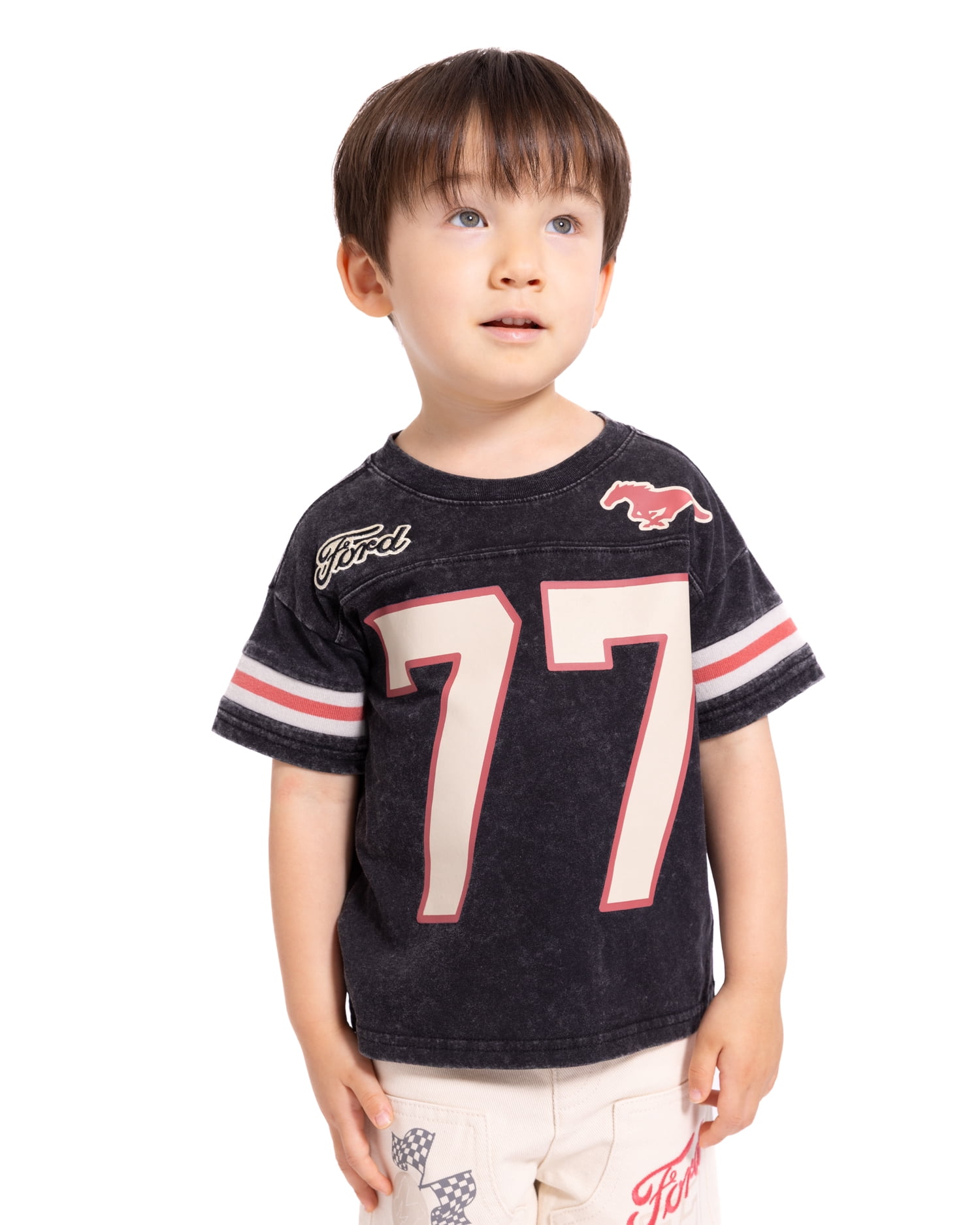 Ford Mustang Toddler Boys Washed Graphic Tee with Short Sleeves, Sizes 12M-5T