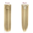 thumbnail image 2 of SHCKE Clip in Hair Extensions 26 Inch Hairpieces 8 Pieces Set Clip On Hair Extension Straight Double Weft Hair Extensions Synthetic Hairpiece for Women Ash Blonde Mix Bleach Blonde, 2 of 6