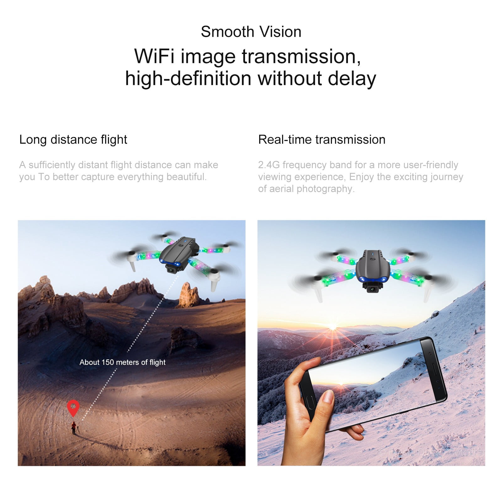 Drone with Dual 1080P Cameras, Foldable Design with Live Video via WiFi and Stable Optical Flow for Beginners and Adults