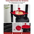 thumbnail image 3 of ANHXN Small Leopard Print Cat Tree for Indoor Cats, Cat Tower with Scratching Post, Modern Cat House with Padded Perch, Kittens Condo with Cradle, 3 of 14