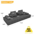 thumbnail image 6 of Sofa Couch for Living Room, Modern Loveseat Sofa with Extra Deep Seats, Comfy Armrests, Couches for Living Room Apartment Lounge, Easy Assembly, Grey, 6 of 8