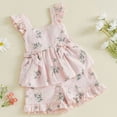 thumbnail image 4 of Toddler Baby Girl Outfits Solid Summer Clothes Cute Sleeveless Tank Tops With Bow And Ruffled Shorts 2Pcs Outfits Set Kaprioy Toddler Girl Clothes 18 24 Months 2T 3T 4T, 4 of 8
