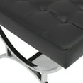 thumbnail image 5 of Studio Designs Home Newel Modern Square Ottoman Blended Leather and Chrome Metal Frame in Chrome and Black, 5 of 9