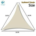 thumbnail image 4 of Deago 16.5' x 16.5' x 16.5' Waterproof Sun Shade Sail UV Block Canopy Cover for Outdoor Patio Garden Beach Sand Triangle, 4 of 9