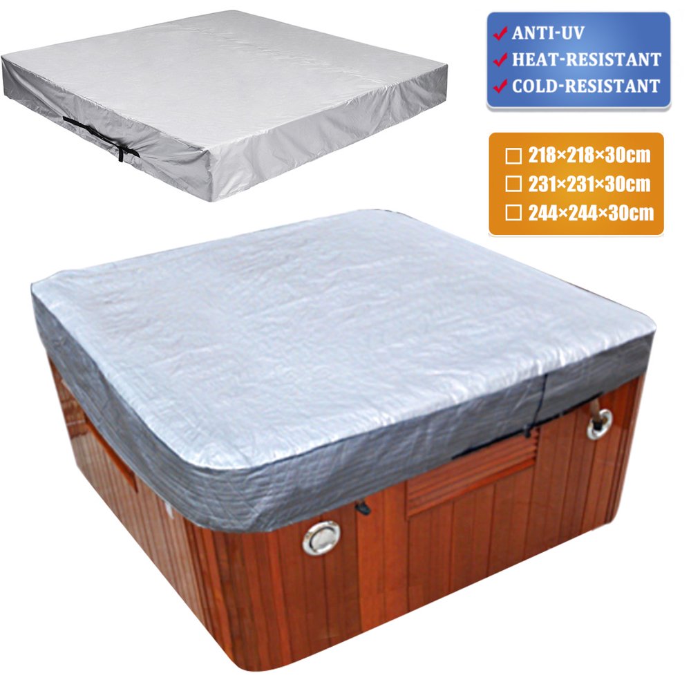 Square Waterproof Hot Tub SPA Cover Outdoor Bathtub Dust Cap WindProof