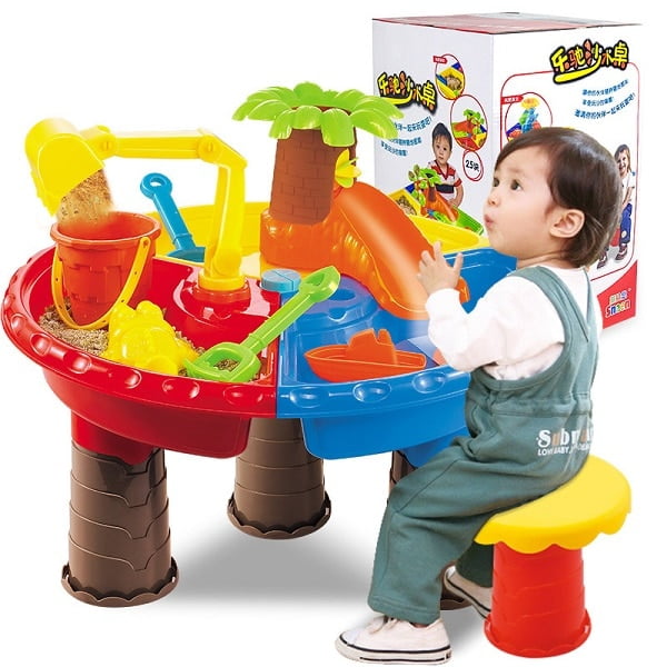 Kids Sand&Water Activity Child Play Table Stool Fun Outdoor Sandpit Toys Set 