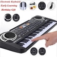 thumbnail image 2 of Teclado electrónico de música digital de piano de 61 teclas Teclado negro Piano eléctrico Regalo para niños con micrófono Instrumento de teclado, rosa, 2 of 5