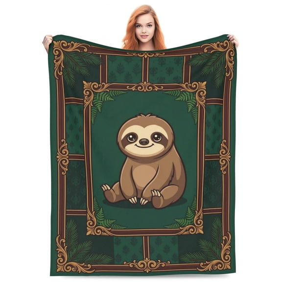 Sloth Blanket, Sloth Gifts for Women Men, Soft Flannel Throw Blanket for Couch Sofa Bed, Home Decor 50x40