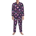 thumbnail image 3 of Pofeuu cartoon Skull rainbow space Print Men's Long Sleeve Pajama Set Pijamas Para Hombres Pijamas Para Hombres Mens Pajamas Set-Medium, 3 of 7