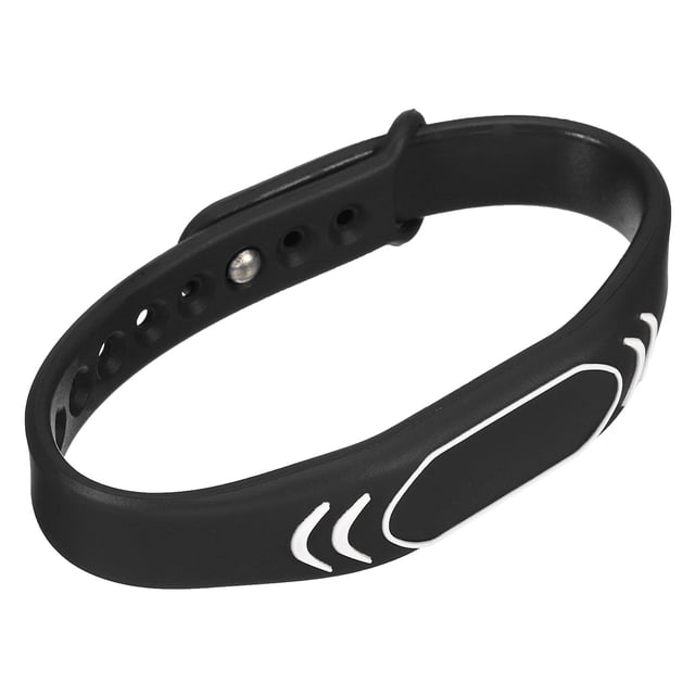 Pulsera RFID Silicona Proximidad 13.56MHz Ajustable Impermeable para Puerta Acceso Control Negro