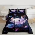 thumbnail image 2 of jejeloiu Ocean Life Axolotl Full Size Comforter Sets,Galaxy Starry Night Bedding Sets For Sealife Lover Reversible 3-Piece, 2 of 8