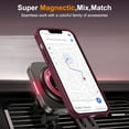 thumbnail image 5 of 360° Magnetic Swivel Ring for iPhone 13 case, Built-in Metal Stand and Ring Holder, Magsafe Compatible, Military Grade Protection, Shock and Vibration Resistant - Wine Red, 5 of 14