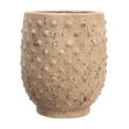 thumbnail image 4 of Creative Co-Op Round Sandstone Hobnail Planter with Distressed Finish, Greige, 4 of 6