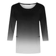thumbnail image 4 of Rciityk 3/4 Sleeve Tops for Women Casual Oversized Crew Neck T-Shirts Spring Summer Tunic Tops Basic Shirts Loose Fits Blouse Black XXL, 4 of 4