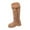 Brown, variant on Wensltd Brown Knee High Boots for Women Chunky Round Toe Leather Boots Low Block Heel Riding Boots