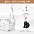 thumbnail image 7 of VINGLI 880 lbs 5 ft Patio Wooden Porch Swing with Cup Holder for Outdoors, White, 7 of 7