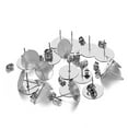 thumbnail image 1 of Earring Stud Base Multi Stainless Steel Accessories Personality Ear Pins Setting Decorations Wear DIY Jewelry Making Tool Steel Color 12mm, 1 of 6