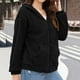 thumbnail image 5 of Chaquetas y abrigos casuales de manga larga con capucha para mujer, con capucha, de un solo pecho, de manga larga, de color liso, de felpa de doble cara, chaqueta casual de manga larga con capucha, su, 5 of 6