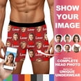 thumbnail image 2 of KHONTS Men's Personalized Boxers Husband Boyfriend Funny Boxers DIY Valentine's Day Birthday for Him Brick Red S, 2 of 8