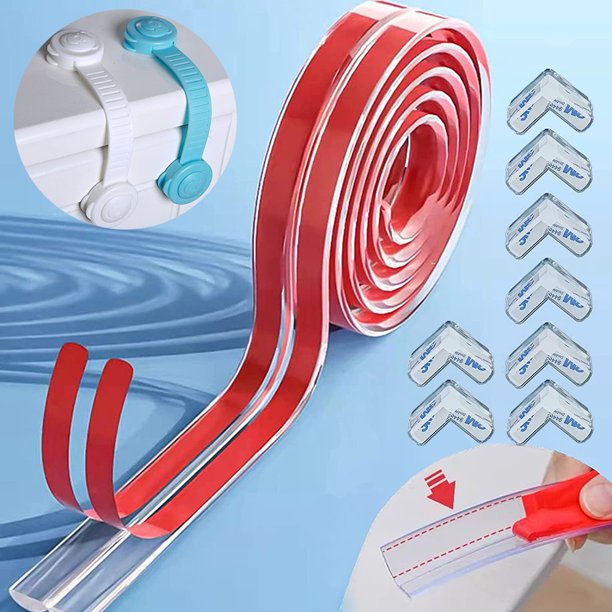 SNNROO Clear Furniture Edge Protector Strip and 8PCS Right Angle Corner Protectors Guards Safety