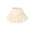 thumbnail image 4 of Fgnfyis Skirts for Girls Bow Ribbon Flutter Party Shorts Adorable Lightweight Skirt Girls Beige 6-7 Years, 4 of 7
