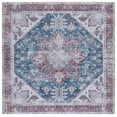 thumbnail image 3 of SAFAVIEH Tucson Jayla Oriental Machine Washable Area Rug, Navy/Red, 6' x 6' Square, 3 of 13