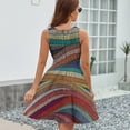 thumbnail image 6 of 70s Retro Colorful Wavy Dress Summer Street Style Dresses Female Sleeveless Printed Sundress, 6 of 7