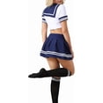 thumbnail image 3 of Conjunto de lencería de cosplay con medias para mujer, disfraz de colegiala traviesa de anime japonés, Lolita, marinero y medias, 3 of 5
