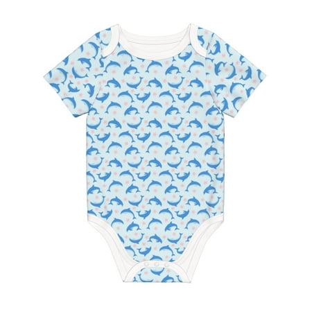 

Matuu Party Shark Cute for Baby Short-Sleeve Bodysuit Soft Cotton Comfortable and Breathable Perfect for Newborns and Infants