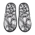 thumbnail image 1 of Fotbe Monochrome Botanical Illustration Pantuflas Peludas para Mujer con Estampado, Zapatillas de Peluche, Zapatos de Invierno para Casa, Uso Interior y Exterior-Medium, 1 of 8