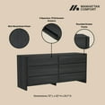 thumbnail image 4 of Linda Commode Moderne Double Grand de 72 Pouces en Gris Anthracite (6 Tiroirs), 4 of 7