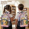 thumbnail image 4 of ZIATUBLES Clear Backpack 17 Inch, Heavy Duty Fabric & PVC Transparent Bookbag for Boys Girls, Donut Giraffe Sweet Treat Print See Through Backpack for School and Security, 4 of 7