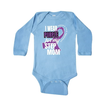 

Inktastic Chronic Pain I Wear Purple For My Step Mom Gift Baby Boy or Baby Girl Long Sleeve Bodysuit
