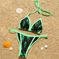 thumbnail image 2 of Aunavey Women 2 Piece Shiny Diamond Crystal Bathing Suit Bikini Sexy Push Up Swimwear for Party Rave Clubwear, 2 of 4