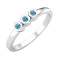 thumbnail image 2 of Mooneye Tiny Round Swiss Blue Topaz 925 Sterling Silver Stackable Women Valentines Day Gifts Ring, 2 of 4