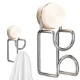 thumbnail image 2 of Suction Cup Wall Mount Hook, Heavy Duty Stainless Steel Multifunctional Hanger, Removable Reusable Holder, Waterproof Bathroom Hook for Tile, Glass and Smooth Wall Surfaces, 2 of 7