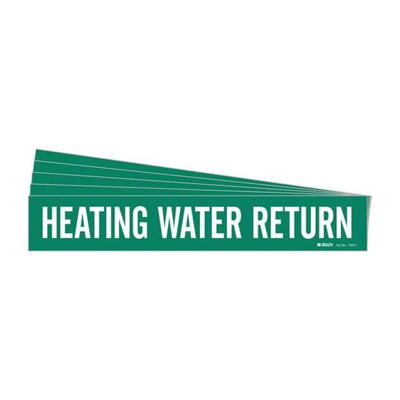 Brady Pipe Marker,Heating Water Return,PK5, 7365-1-PK 7365-1-PK