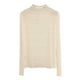 thumbnail image 3 of MHFRRA Camisa de Encaje Plisada de Cuello Alto para Mujer, Ropa Interior Sexy con Estampado de Piano, Ligeramente Transparente, Manga Larga Beige, 3 of 3