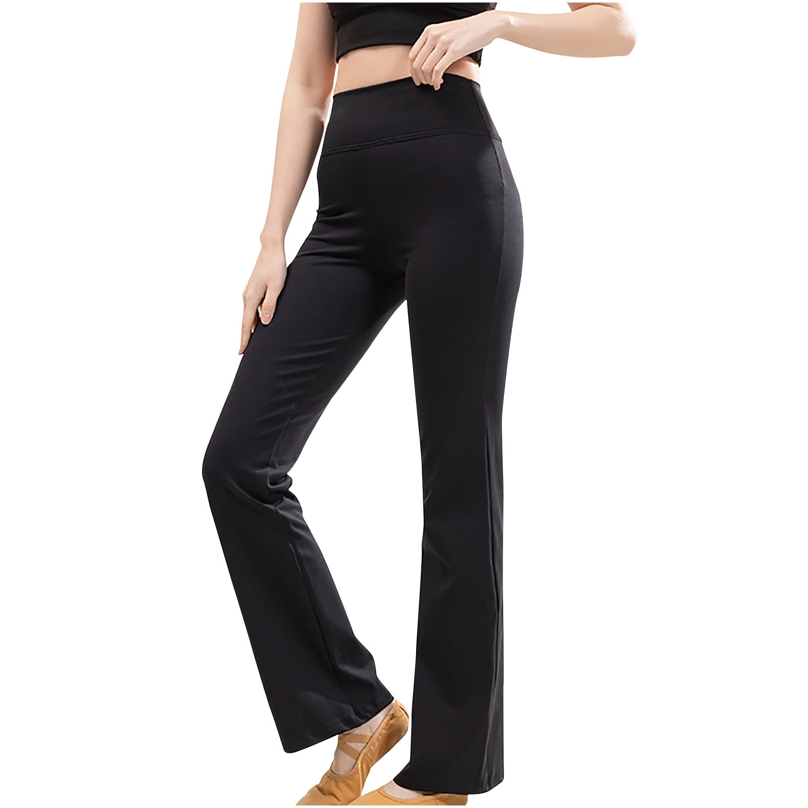 Blvb Women s Bootcut Yoga Pants Tummy Control Workout Non See Through Bootleg Yoga Pants Stretchy Work Pants For Women Black