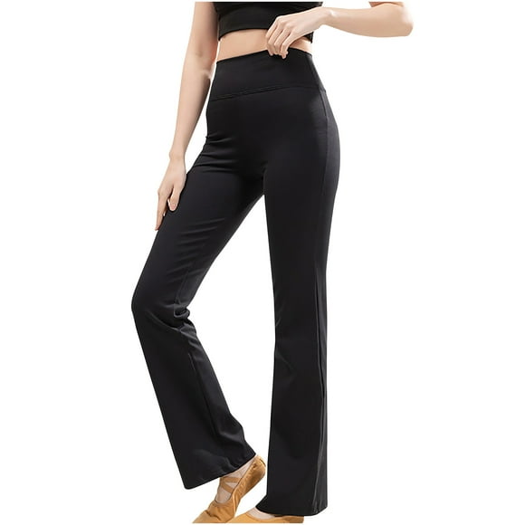 jovati Elastic Waist Pants for Women Womens Solid Color Straight Tube Slightly Flared High Waist and Hip Lifting Exercise Fitness Yoga Pants High Waist Pants for Women Womens Pants Elastic Waist