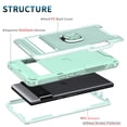 thumbnail image 2 of SaniMore for Google Pixel 7 Multi-Functional Case, 3-Layer Protection Magnetic Cover Support Car Mount & 360° Rotatable Metal Ring Kickstand Full Body Shockproof Protective Shell, Green, 2 of 8