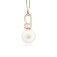 thumbnail image 2 of ANGARA Freshwater Cultured Pearl V-Bale Pendant in 14K Rose Gold for Women | June Birthstone, Birthday, Anniversary, Jewelry Gift for Women | Pearl Necklace, 2 of 7
