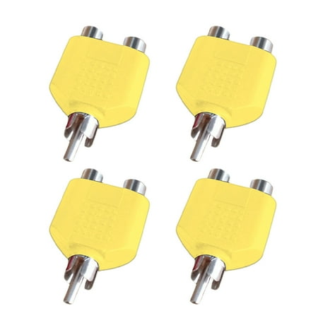 

4×RCA 1 to 2 audio Convert joint color RCA male to 2RCA female RCA converter