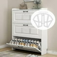 thumbnail image 1 of Pair Shoe Cabinet Shelves Home Hollow Double Shelf Shoe Rack Cabinet Drawer Shoe Rack, Shelf, Cabinet Hingewhite, 1 of 4
