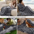 thumbnail image 5 of Ameha Cozy Fleece Blanket 90x90 – Soft Lightweight Plush Throw for Sofa, Bed & Travel, All Season Warm, Machine Washable, Gray, 5 of 7