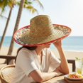 thumbnail image 5 of Hsqqdc Adult Woven Straw Sombrero, Wide Brim Mexican Hat for Outdoor Events, 5 of 7